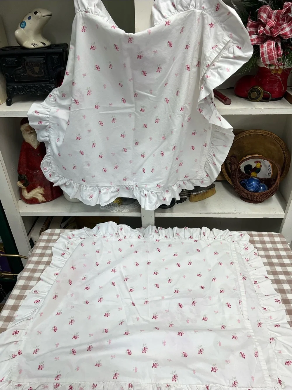 2 Simply shabby chic pillow shams pink flower cottage core bedding grandma core